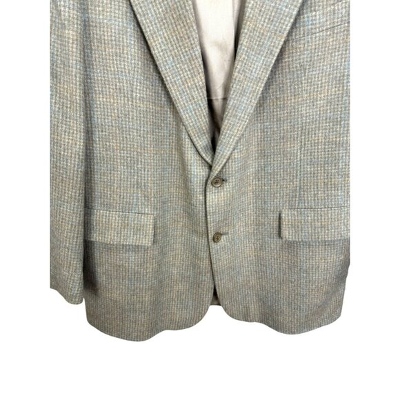 Bill Blass Mens Sz 44R Camel Hair Blazer Coat In Brown Plaid Check Made In USA - Picture 5 of 16